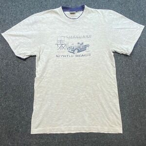 Wings Lifeguard‎ Myrtle Beach Shirt Medium Mens Gray Graphic Cotton Short Sleeve